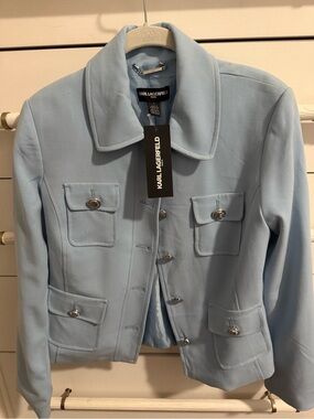 Karl Lagerfeld  Blue Tailored Button Jacket